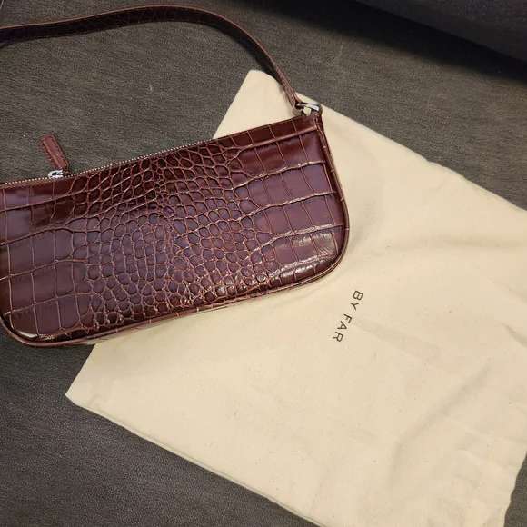 By Far RACHEL NUTELLA CROCO EMBOSSED LEATHER NWT - Picture 12 of 14